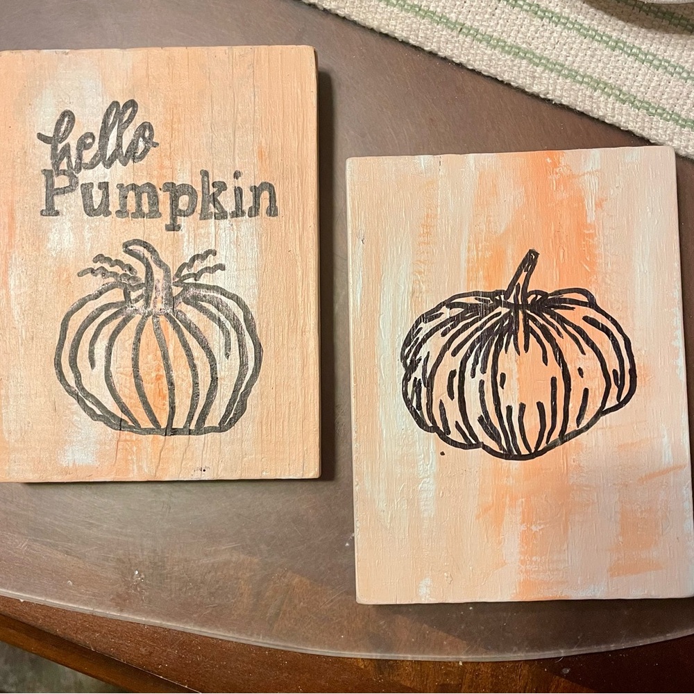 Autumn Pumpkin Wall Art Decor - Orange and Black